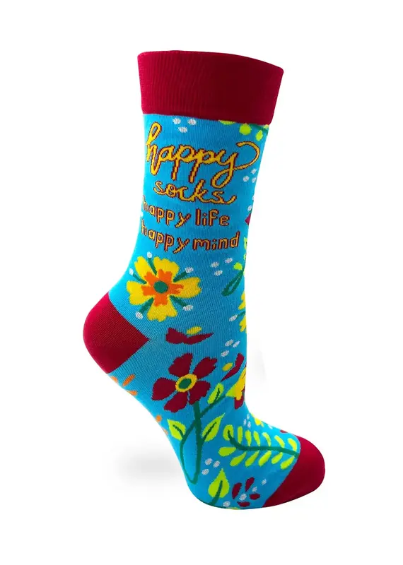 Fabdaz Happy Socks, Happy Life Crew Socks