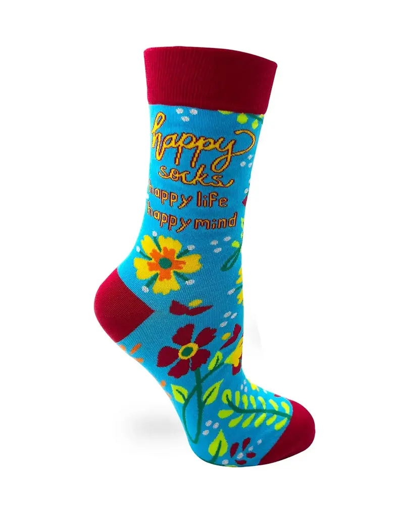 Fabdaz Happy Socks, Happy Life Crew Socks