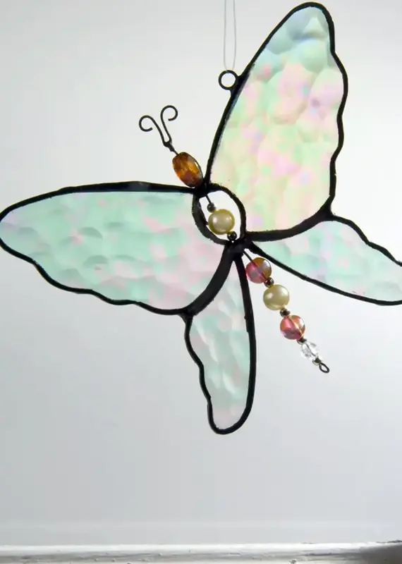 J. Devlin Butterfly Stained Glass Suncatcher Ornament