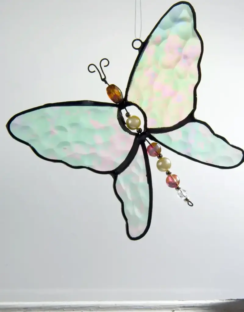 J. Devlin Butterfly Stained Glass Suncatcher Ornament