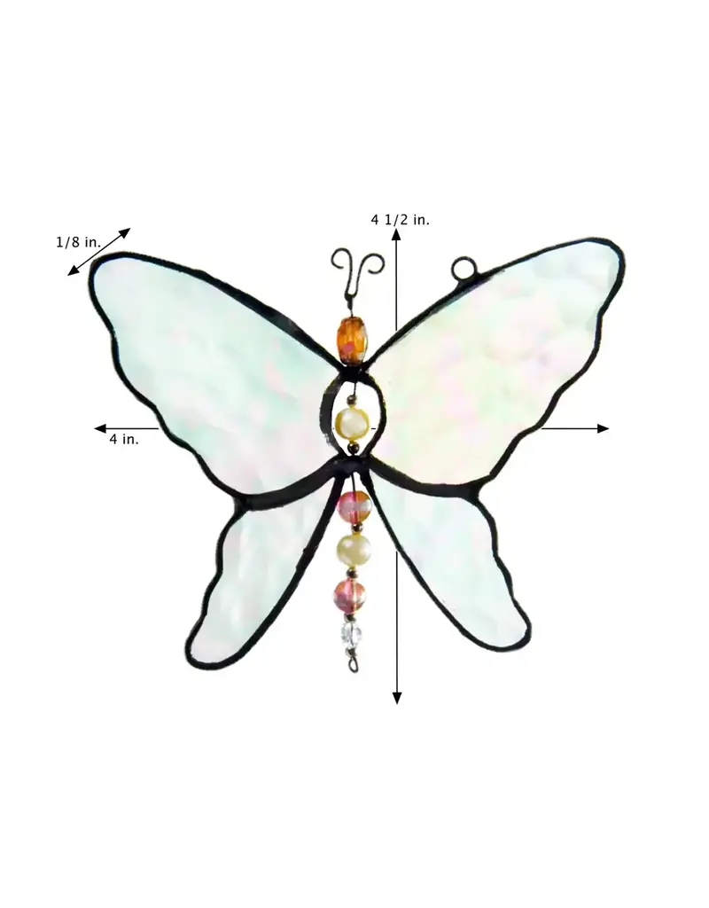 J. Devlin Butterfly Stained Glass Suncatcher Ornament