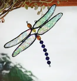 J. Devlin Dragonfly Stained Glass Suncatcher Ornament