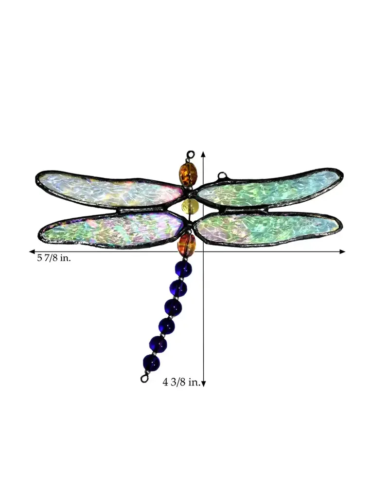 J. Devlin Dragonfly Stained Glass Suncatcher Ornament
