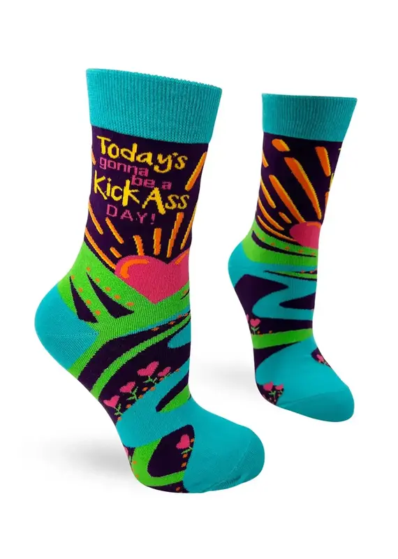 Fabdaz Kick Ass Day Women's Crew Socks