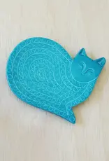 Venture Imports Hand-Carved Stone Cat Dish