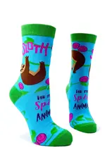 Fabdaz Sloth Is My Spirt Animal Women's Crew Socks