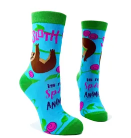 Fabdaz Sloth Is My Spirt Animal Women's Crew Socks