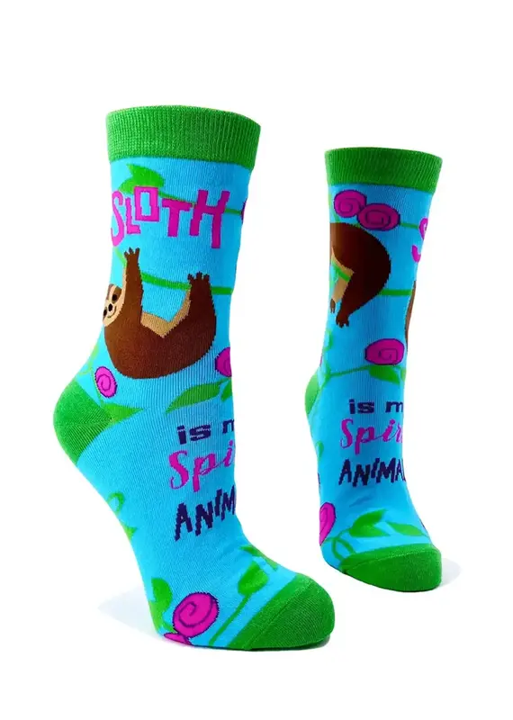Fabdaz Sloth Is My Spirt Animal Women's Crew Socks