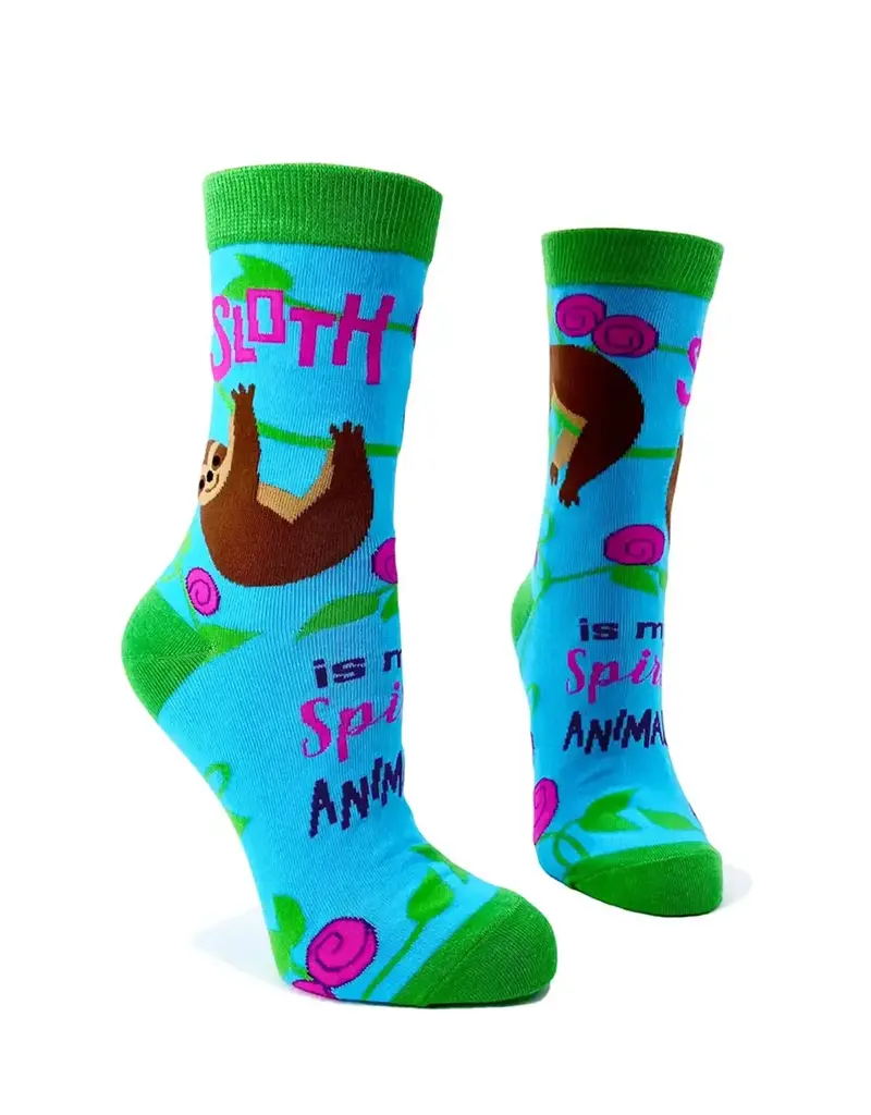 Fabdaz Sloth Is My Spirt Animal Women's Crew Socks