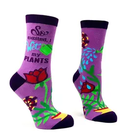 Fabdaz So Excited I Wet My Plants Women's Crew Socks