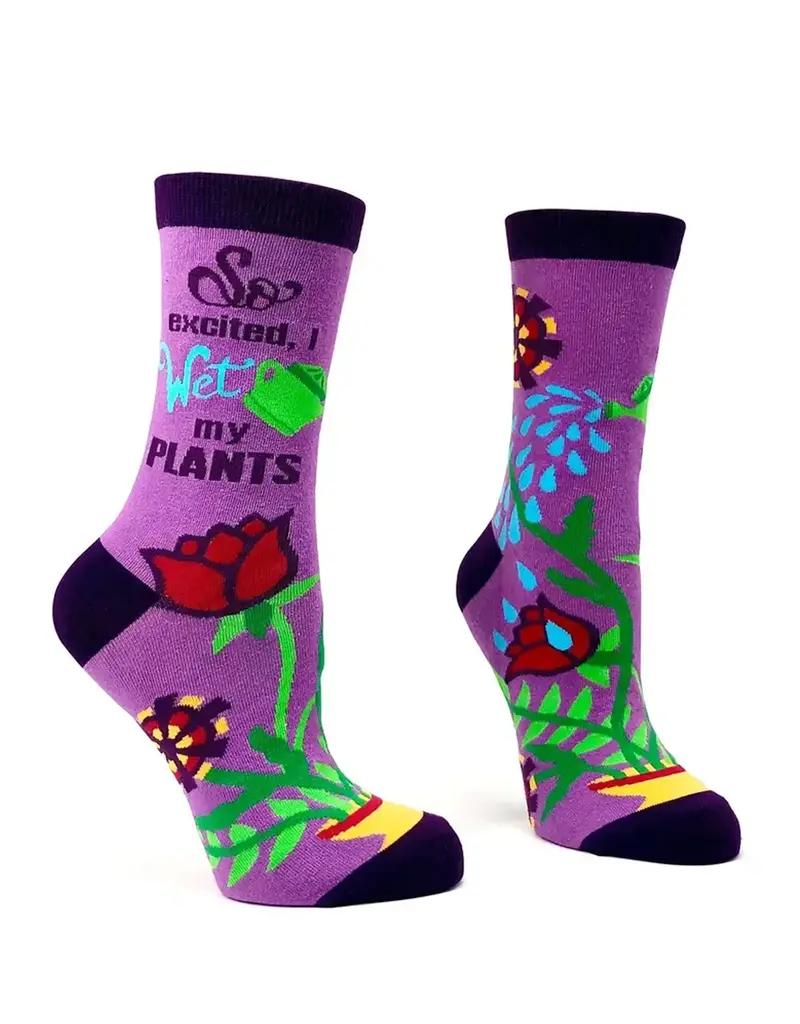 Fabdaz So Excited I Wet My Plants Women's Crew Socks