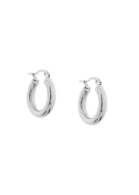 Marlyn Schiff 3/4" Stainless Hollow Hoop Earrings