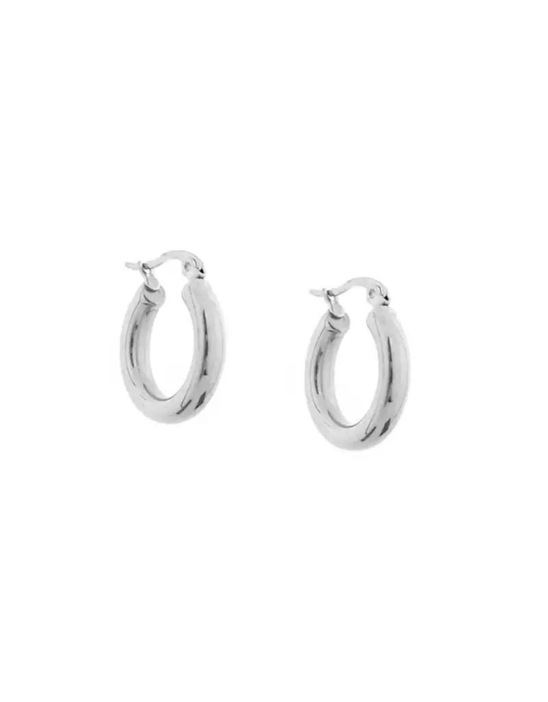 Marlyn Schiff 3/4" Stainless Hollow Hoop Earrings