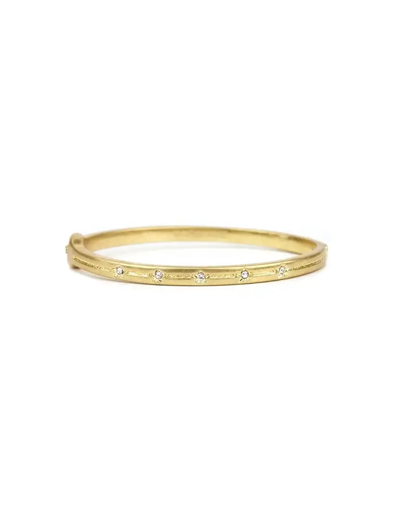 Marlyn Schiff Thin Cubic Zirconia Star Stone Metal Bangle Bracelet