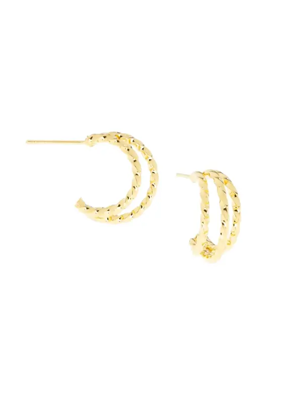 Marlyn Schiff Twisted Triple Post Hoop Earrings