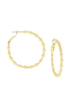 Marlyn Schiff Textured Bamboo Cut Hoop Earrings