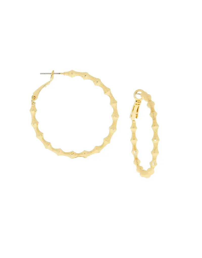 Marlyn Schiff Textured Bamboo Cut Hoop Earrings