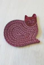 Venture Imports Hand-Carved Stone Cat Dish
