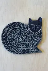 Venture Imports Hand-Carved Stone Cat Dish