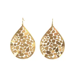 Kole Rippled Metal Teardrop Earrings