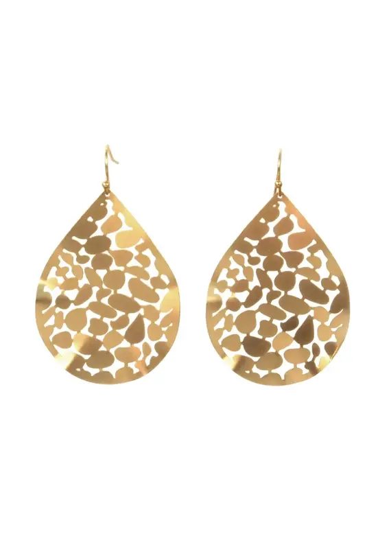 Kole Rippled Metal Teardrop Earrings