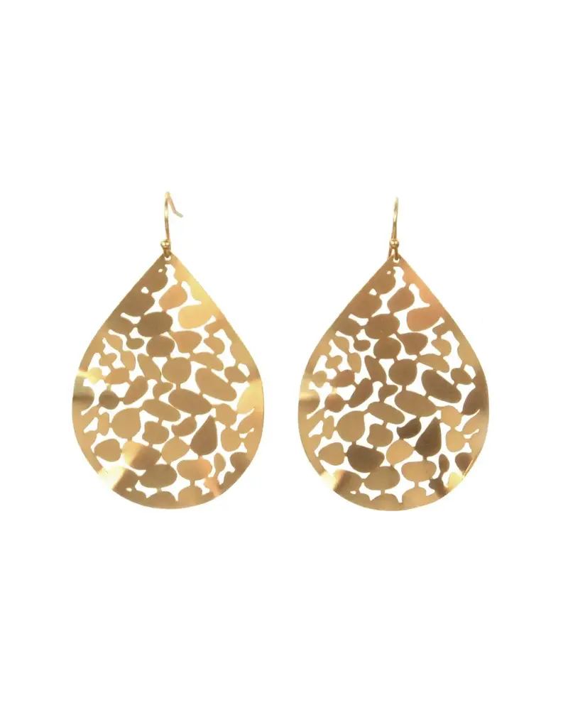 Kole Rippled Metal Teardrop Earrings