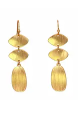 Kole Matte Textured Metal Triplet Earrings