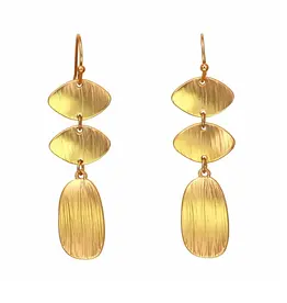 Kole Matte Textured Metal Triplet Earrings