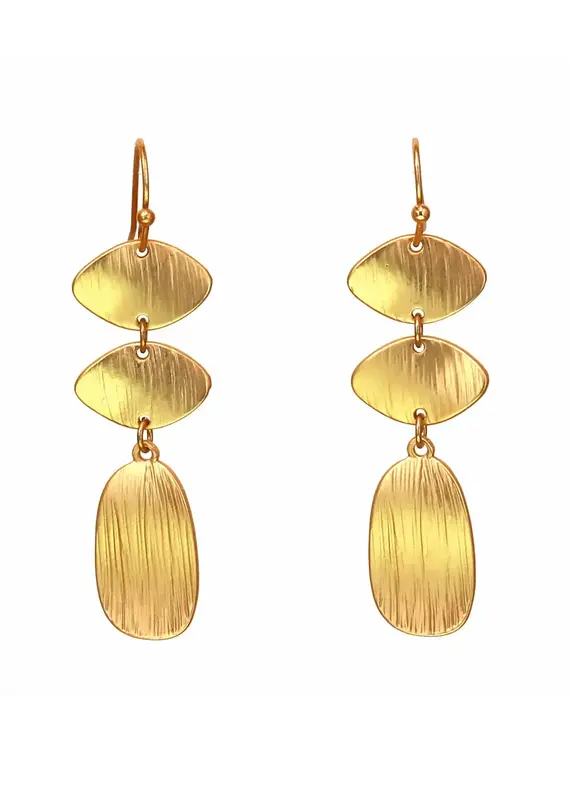 Kole Matte Textured Metal Triplet Earrings
