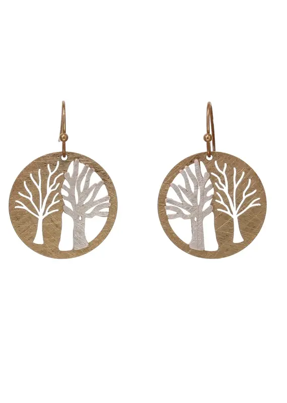 Kole Two-Tone Tree Earrings