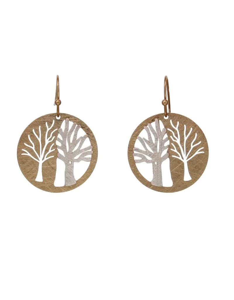 Kole Two-Tone Tree Earrings