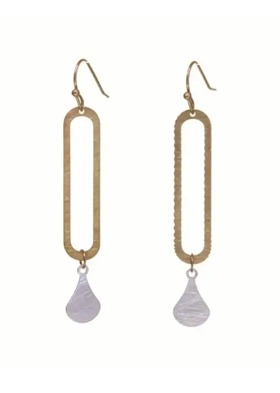 Kole Two-Tone Scratch Finish Earrings