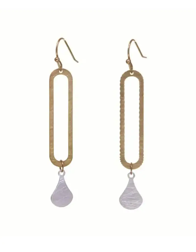 Kole Two-Tone Scratch Finish Earrings