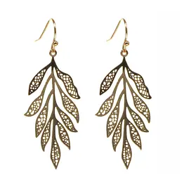 Kole Etched Leaf Earrings