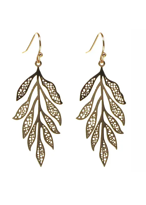 Kole Etched Leaf Earrings
