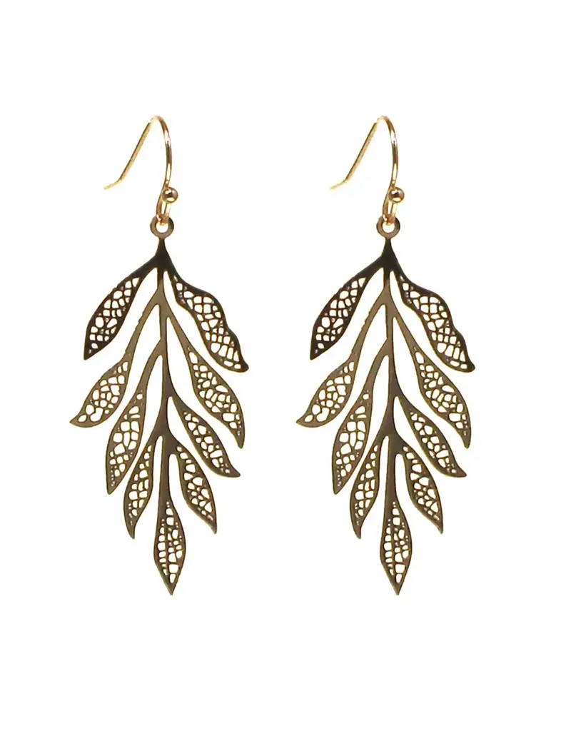 Kole Etched Leaf Earrings