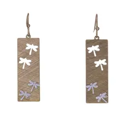 Kole Two-Tone Dragonfly Earrings