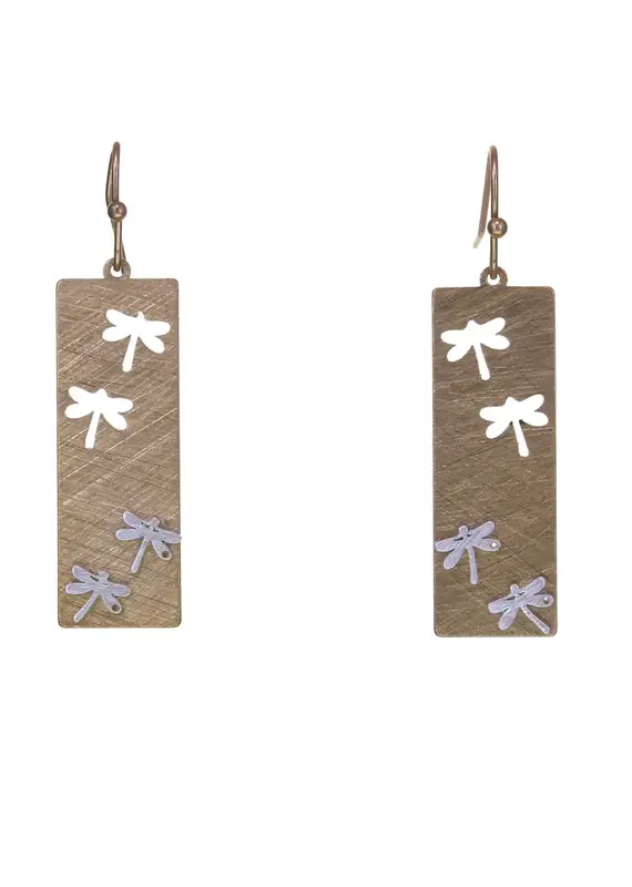Kole Two-Tone Dragonfly Earrings