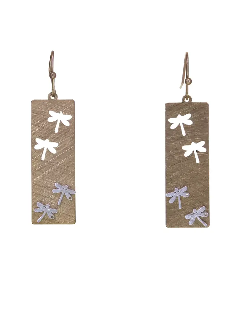 Kole Two-Tone Dragonfly Earrings