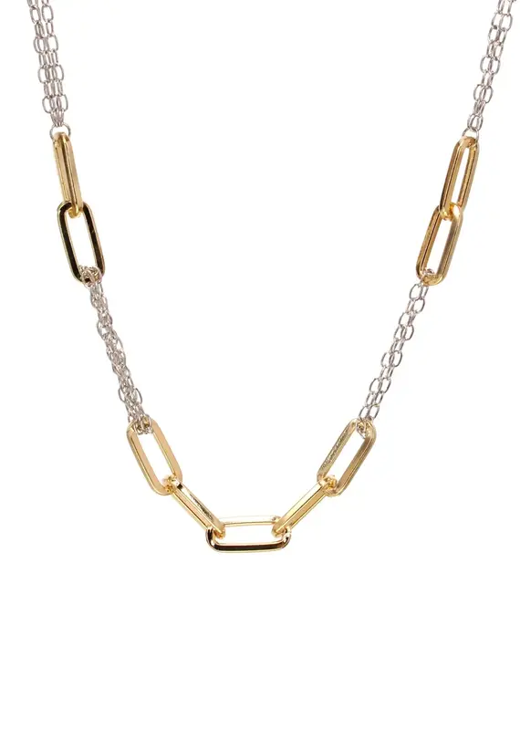 Kole Two-Tone Metal Link Chain Necklace