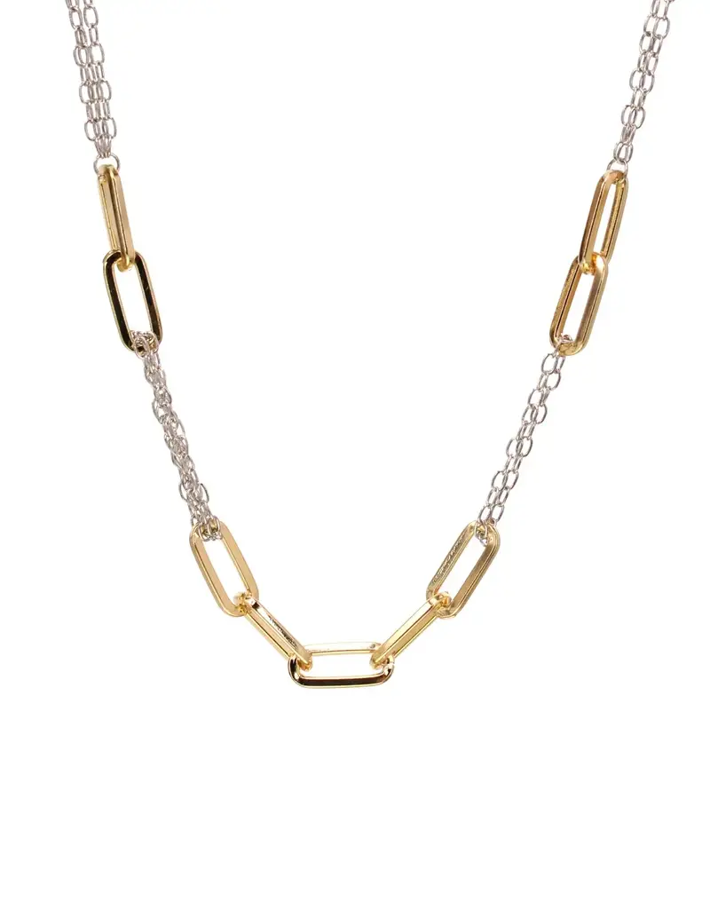Kole Two-Tone Metal Link Chain Necklace