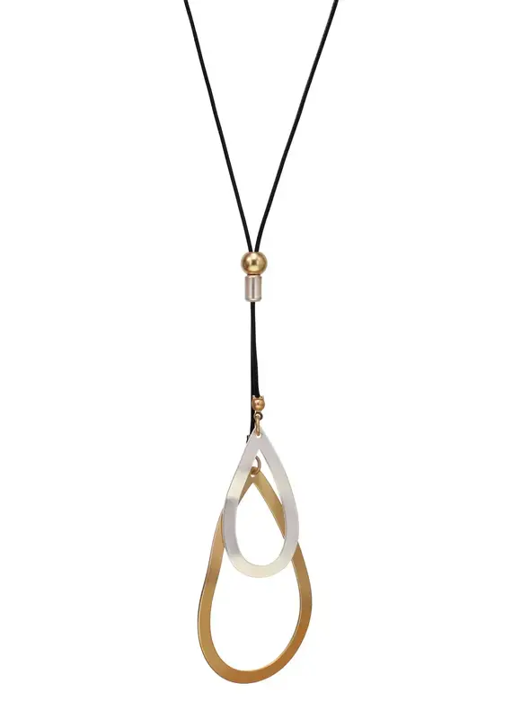 Kole Double Teardrop Cord Necklace