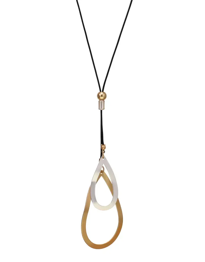Kole Double Teardrop Cord Necklace