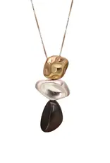Kole Tri-Color Freeform Pendant Necklace
