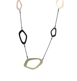 Kole Two-Tone Freeform Oval Necklace