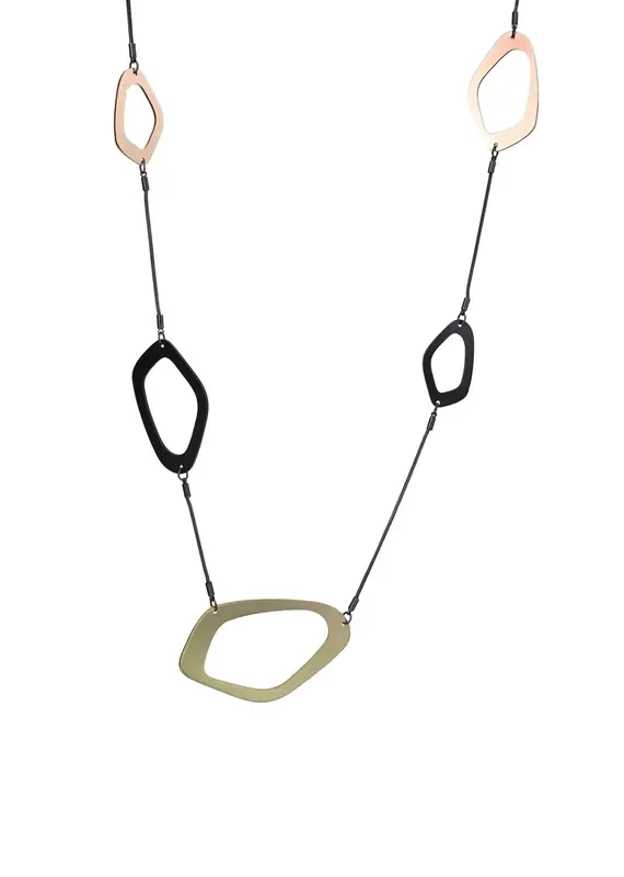 Kole Two-Tone Freeform Oval Necklace
