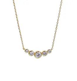 Kole Five Stone Cubic Zirconia Crescent Necklace