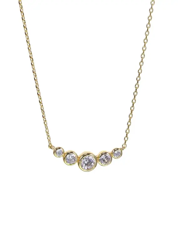 Kole Five Stone Cubic Zirconia Crescent Necklace