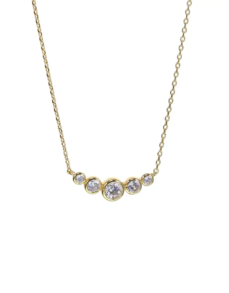 Kole Five Stone Cubic Zirconia Crescent Necklace