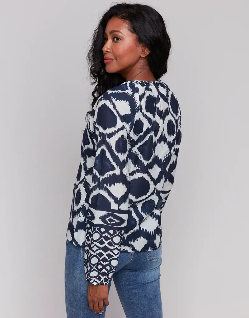 Charlie B Long Sleeve Popover Blouse